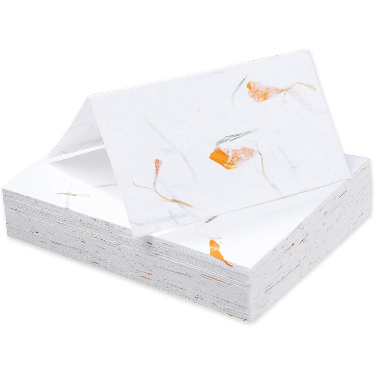 Place Cards - 60-Pack Handmade Tent Cards, Foldover Table Number Placecards, Seat Assignment Decoration for Wedding Party, Holiday Dinner, Restaurant, 200GSM, Marigold Flower Design, 2 x 3.5 Inches